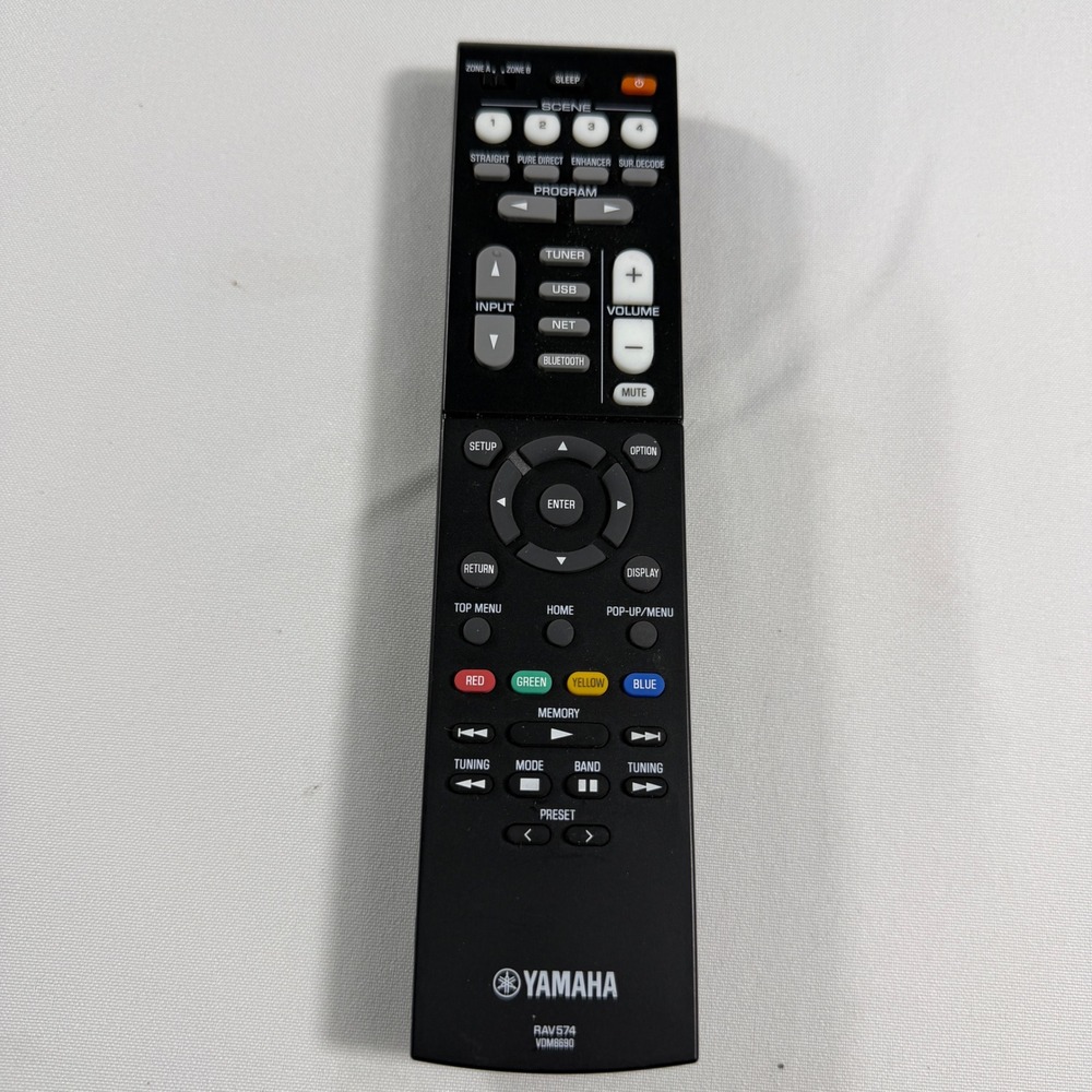 Yamaha RAV574 VDM8890 AV Receiver Remote Control Black OEM Replacement‎